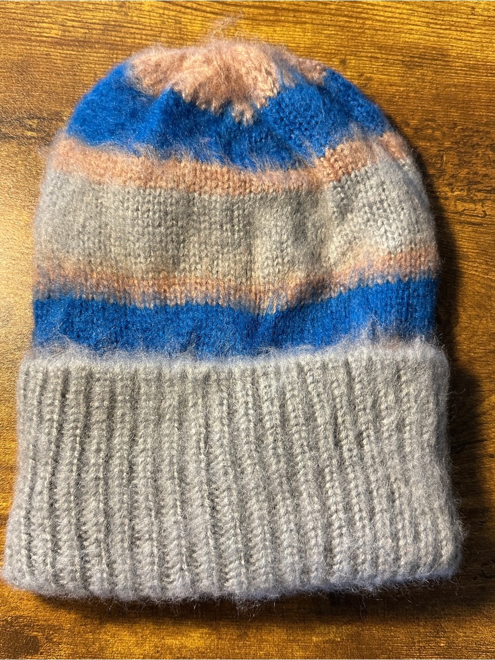 NWT Free People Prep Stripe Fuzzy Knit Beanie Hat One Size